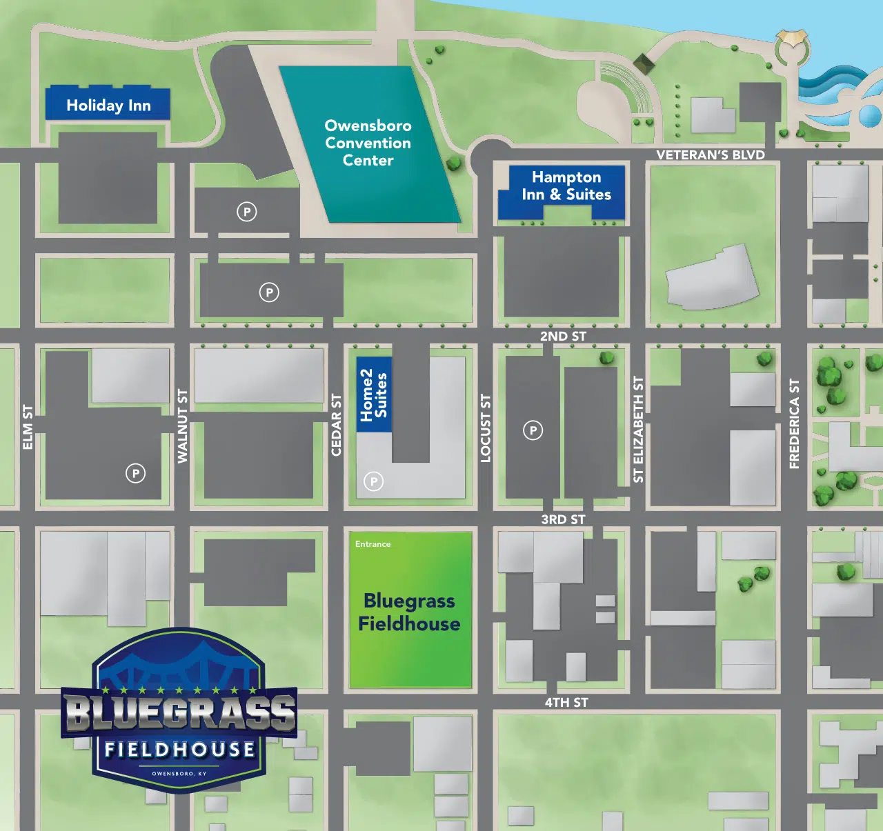 Map of downtown Owensboro